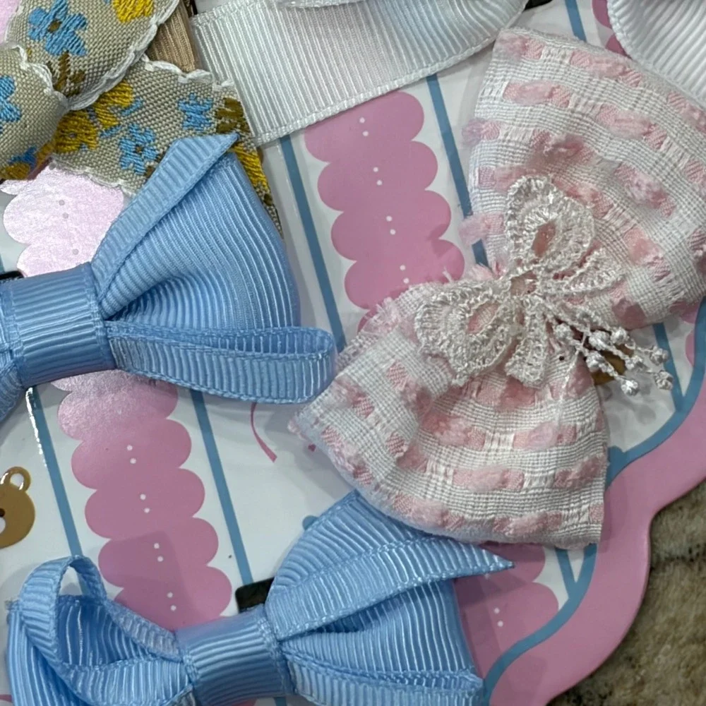 Capelli New York Baby 20 Piece Hair Bow Collection Bear Floral Lace Pink Blue